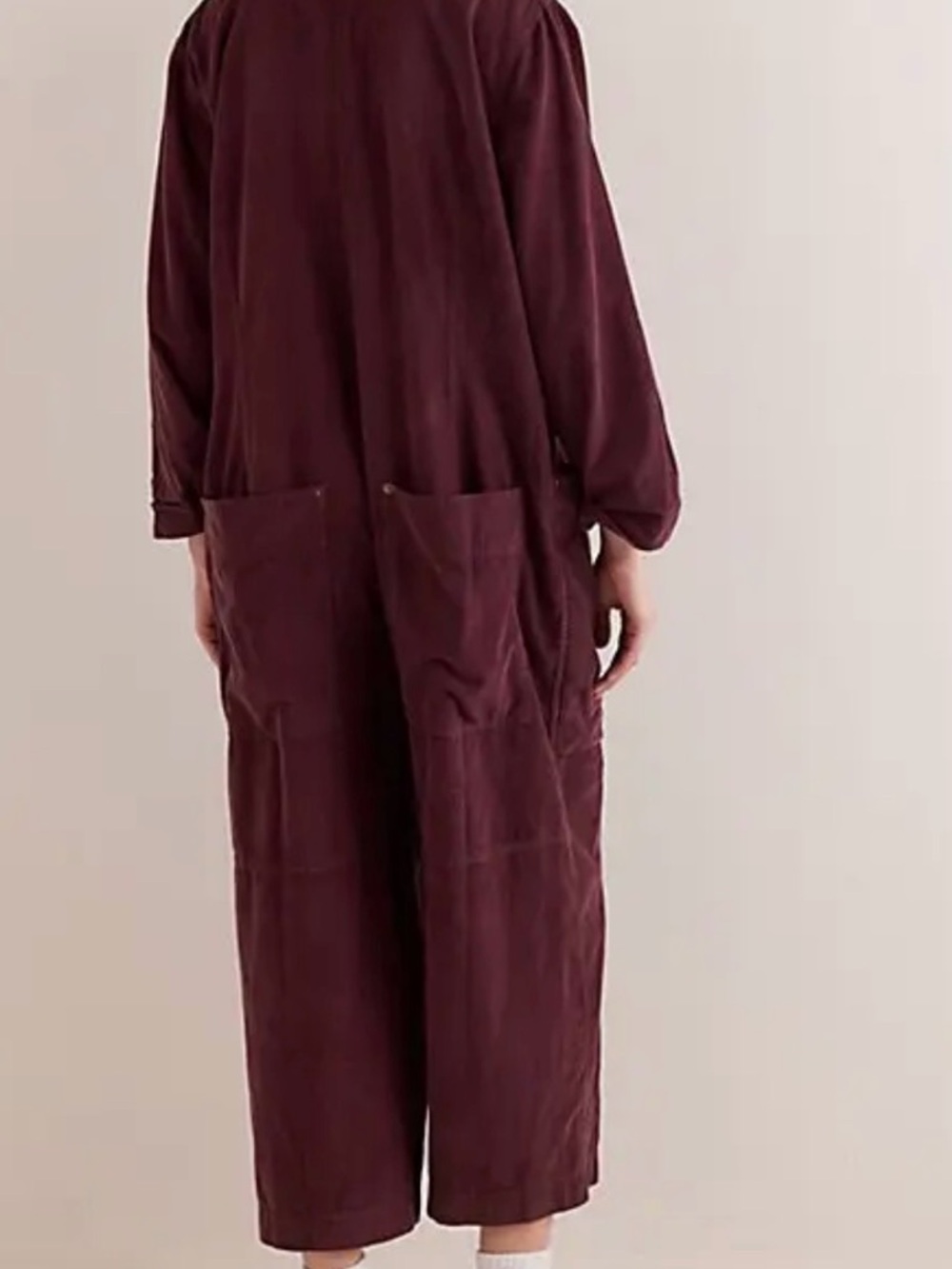 We The Free oversised Deep Plum Button-Front Utility Jumpsuit - Picture 2 of 13